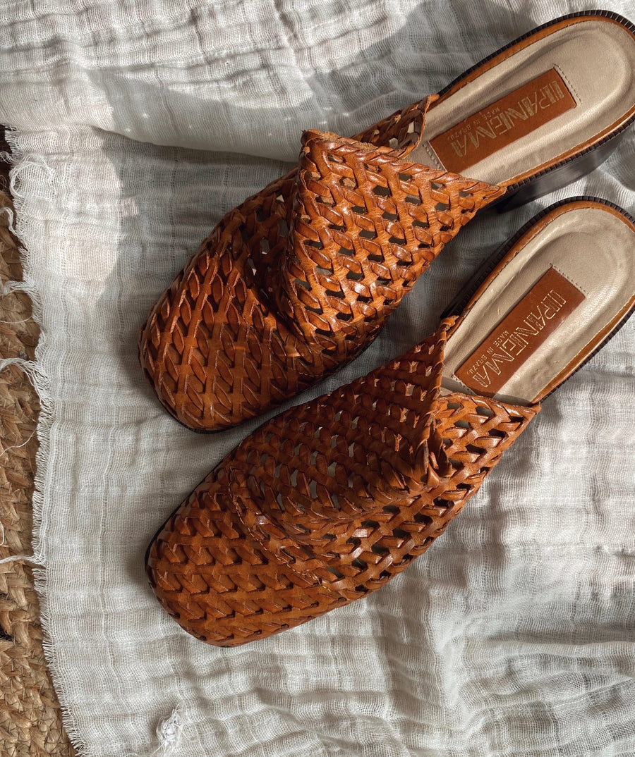 Camel Leather Mules