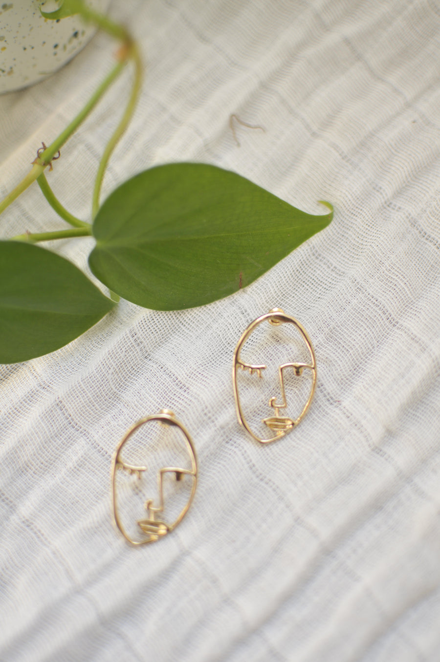 Abstract Face Post Earrings
